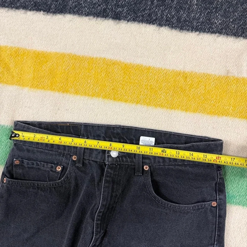 Vintage 90s Levis 550 Black Denim Relaxed Fit Tapered Leg Jeans 33x30 Fits 32x30